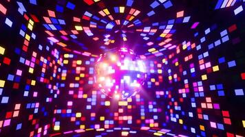Immersive Disco Ball Animation with Surrounding Light Patterns. Looped animation video