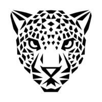 Geometric Leopard Head Design Art Illustration vector