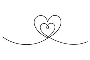Continuous one line drawing of Heart symbol art illustration vector