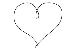 Continuous one line heart drawing hand drawn illustration vector