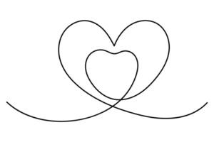 Continuous one line drawing Heart illustration of white background vector