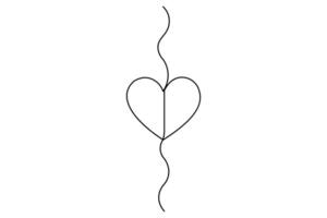 Continuous one line drawing of Heart illustration vector