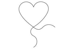 Continuous one line drawing Heart concept single line outline illustration vector