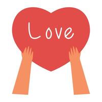 Hand holding Love symbol element valentine's day vector