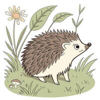 The illustration of hedgehog animal vector
