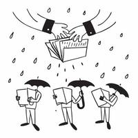 People with Umbrellas and Business Parks concept as Business professionals holding umbrellas walking through business parks during a rain shower set against a dreamy background off Cleans vector