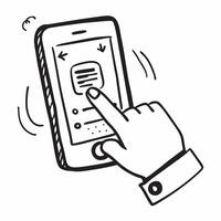 Human Finger Pointing to App Icon concept as Finger pointing at a finance app icon on a smartphone screen with copy space in Photo Stock Concept Cleans vector