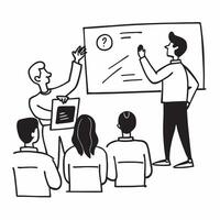 HR director leading a hybrid diversity training session concept as An HR director leading a hybrid diversity training session with employees onsite and remote emphasizing inclusivi Cleans vector