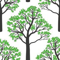 High contrast spring nature seamless pattern with bold tree trunks and vibrant greenery for dynamic spring designs concept as Bold spring nature pattern with strong tree trunks and Cleans vector