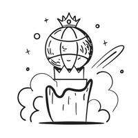 Head of State with Crown and Globe concept as An image of a head of state with a crown and globe set against a whimsical background offering ample space for text or graphics symbol Cleans vector