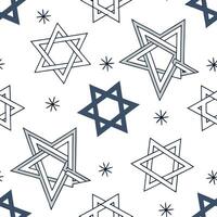 Hanukkah stars seamless pattern with blue and silver tones for a festive celebratory holiday design concept as Elegant Hanukkah stars pattern with blue and silver tones perfect for Cleans vector