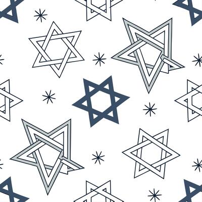 Hanukkah stars seamless pattern with blue and silver tones for a festive celebratory holiday design concept as Elegant Hanukkah stars pattern with blue and silver tones perfect for Cleans