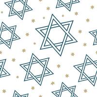 Hanukkah stars seamless pattern with delicate light blue tones and shimmering gold accents for a festive joyful design concept as Joyful Hanukkah stars pattern with light blue tone Cleans vector