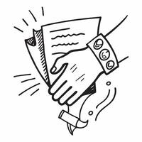 Handshake icon with copy space on a white background concept as A image of a handshake icon with generous copy space on a white background ideal for agreement and retirement Cleans vector