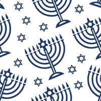 Hanukkah menorahs seamless tile pattern with blue and white colors for Jewish holiday decor concept as Blue and white menorahs arranged seamlessly to create elegant Hanukkah home d Cleans Set 2 vector