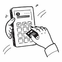 Hand Typing Code on Mobile Keyboard concept as A hand typing an authentication code on a mobile keyboard set against a plain background with room for additional content in Photo S Cleans vector