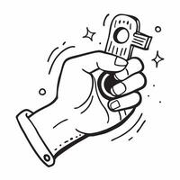 Hand Holding Security Key concept as A hand holding a security key against a plain background providing ample space for text or additional elements in Photo Stock Concept Cleans vector