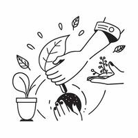 Hand holding a cut leaf with a community Cleansup event concept as A hand holding a cut leaf with a community Cleansup event in the background highlighting community involvement and Cleans vector