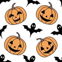 Halloween pumpkins seamless tile pattern with spooky orange and black elements for eerie home decor concept as Spooky orange pumpkins and black elements arranged seamlessly to crea Cleans Set 2 vector