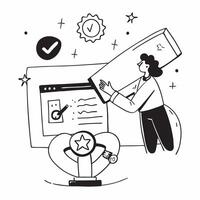 Green Project Manager with Project Plan and Certificate concept as An image of a green project manager with a project plan and ISO14001 certificate set against a dreamy background Cleans vector