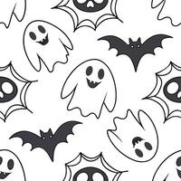 Halloween ghosts and goblins seamless tile pattern with spooky elements and dark hues for eerie decor concept as Spooky ghosts and goblins arranged seamlessly with dark hues for ee Cleans vector