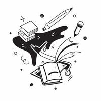 Graduation Cap with Books and Art Supplies concept as A graduation cap with books and various art supplies set against a whimsical background offering ample space for text or graph Cleans vector