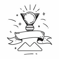Golden Medal with Ribbon and Trophy concept as A golden medal with a ribbon and a trophy set against a whimsical background offering ample space for text or graphics symbolizing ho Cleans vector
