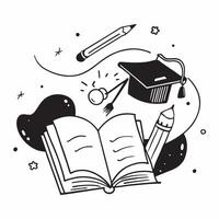 Graduation Cap with Art Supplies and Canvas concept as A graduation cap with art supplies and a canvas set against a dreamy background offering ample space for text or graphics sym Cleans vector