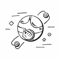 Globe icon with copy space on a tech themed background concept as A image of a globe icon with generous copy space on a tech themed background ideal for global business and Cleans vector