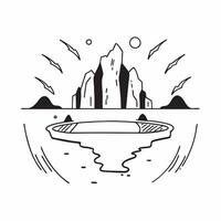 Glacier Retreat and Bountiful River concept as A view of a retreating glacier and a bountiful river set against a whimsical background offering ample space for text or graphics sym Cleans vector