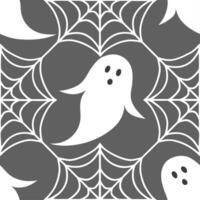 Ghosts and cobwebs seamless tile pattern with translucent figures and spooky webs for haunted home decor concept as Translucent ghost figures and spooky cobwebs arranged seamlessly Cleans vector