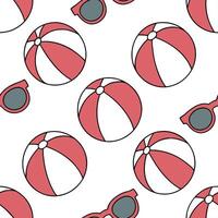 Fun and playful summer seamless pattern with beach balls and sunglasses for energetic outdoor spaces concept as Beach balls and sunglasses in a seamless pattern perfect for creatin Cleans vector