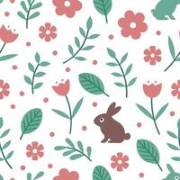 Fun spring nature seamless pattern with playful animal silhouettes and nature elements for whimsical spring designs concept as Whimsical spring nature pattern featuring animal silh Cleans vector