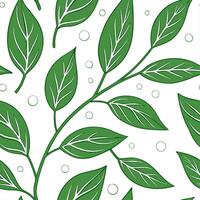 Fresh spring nature seamless pattern with crisp green leaves and dewdrops for a revitalizing spring aesthetic concept as Dew kissed leaves pattern with vibrant green hues and dewdr Cleans vector