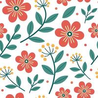 Fresh spring blooms seamless tile pattern with vivid flower designs for vibrant spaces concept as Bold spring flower patterns in bright vivid colors designed in a seamless tile for Cleans vector