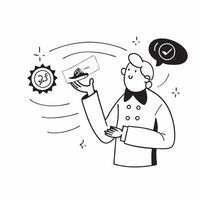 Food Quality Inspector with ISO Badge and Food Samples concept as A food quality inspector holding an ISO badge and food samples set against a dreamy background offering ample spac Cleans vector