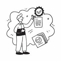 Food Quality Technician with ISO Badge and Test Results concept as A food quality technician holding an ISO badge and test results set against a dreamy background offering ample sp Cleans vector