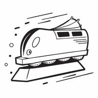 Flat design as Train icon with copy space on a white background concept as A image of a train icon with generous copy space on a white background ideal for travel and railwa Cleans vector