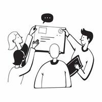Flat design as Team members collaborating on a project plan concept as A illustration of team members collaborating on a project plan in a modern workspace using a 3 color t Cleans Set 3 vector