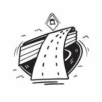 Flat design as Road icon with copy space on a gray background concept as A image of a road icon with generous copy space on a gray background ideal for transportation and tr Cleans Set 2 vector