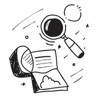 Flat design as Magnifying glass icon with copy space on a blue background concept as A image of a magnifying glass icon with generous copy space on a blue background ideal f Cleans vector
