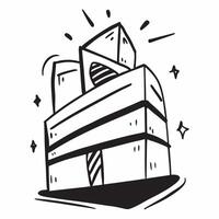 Flat design as Hotel icon with copy space on a white background concept as A image of a hotel icon with generous copy space on a white background ideal for travel and accomm Cleans vector