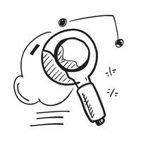 Flat design as Doodle line icon of a magnifying glass concept as A doodle line icon of a magnifying glass symbolizing search focus and business research perfect for analysis and in Cleans vector