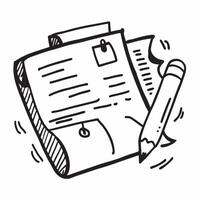 Flat design as Doodle line icon of a notebook concept as A doodle line icon of a notebook symbolizing note taking business planning and organization perfect for productivity and of Cleans vector