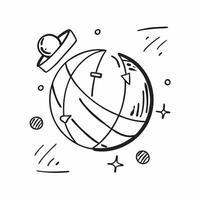 Flat design as Doodle line icon of a globe concept as A doodle line icon of a globe representing global business international relations and worldwide operations perfect for global Cleans vector
