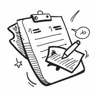 Flat design as Doodle line icon of a document concept as A doodle line icon of a document symbolizing paperwork business contracts and professional documentation perfect for legal Cleans Set 2 vector