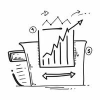 Flat design as Doodle line icon of a bar chart concept as A doodle line icon of a bar chart symbolizing data performance and business metrics perfect for analytical and business re Cleans vector