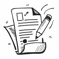 Flat design as Doodle line icon of a document concept as A doodle line icon of a document symbolizing paperwork business contracts and professional documentation perfect for legal Cleans vector