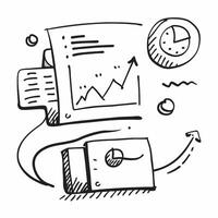 Flat design as Doodle line icon of a bar chart concept as A doodle line icon of a bar chart symbolizing data performance and business metrics perfect for analytical and business re Cleans Set 2 vector