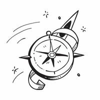 Flat design as Compass icon with copy space on a blue background concept as A image of a compass icon with ample copy space on a blue background perfect for travel and navig Cleans vector